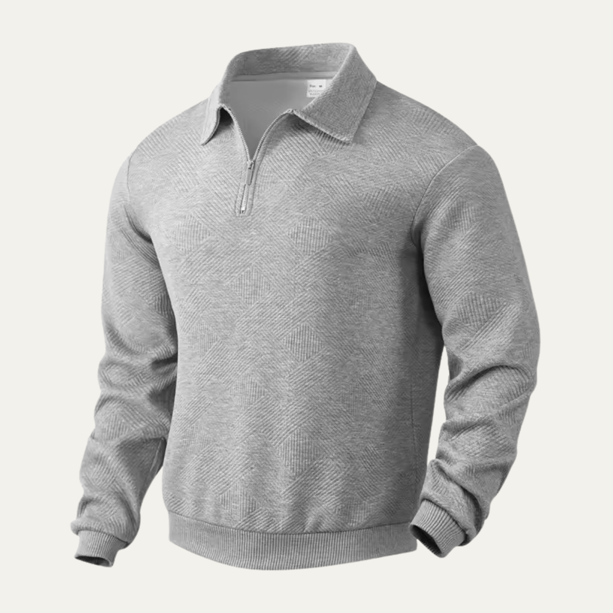 The Alicante Men’s  Textured Knit Quarter Zip Sweater with Collar