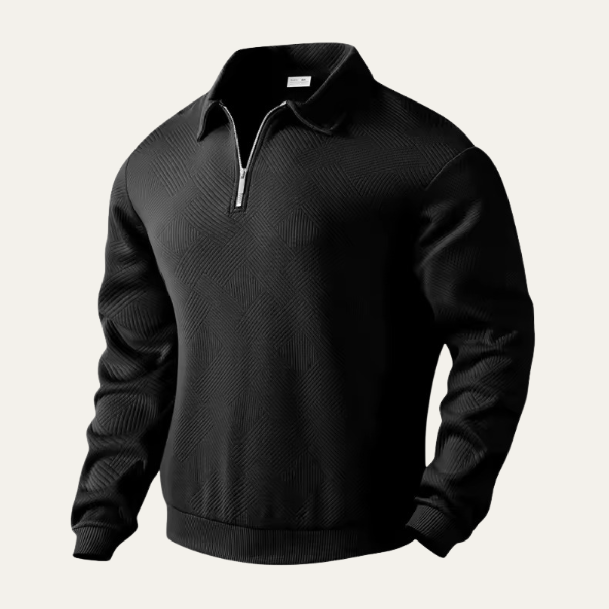 The Alicante Men’s  Textured Knit Quarter Zip Sweater with Collar