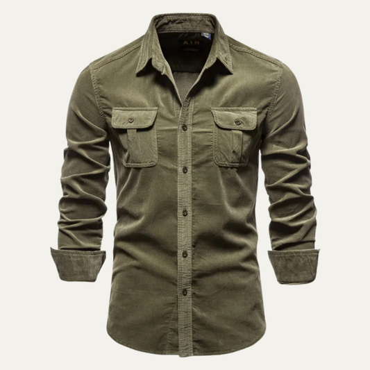 The Crestbrook Men’s Slim Fit Casual Corduroy Shirt