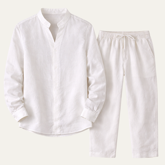 The Willowlake Men’s Casual Cotton Linen Set –  Shirt & Pants