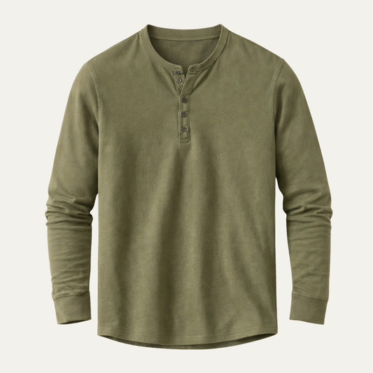The Meadowcrest Hill Men’s Breathable Cotton Blend Henley Shirt