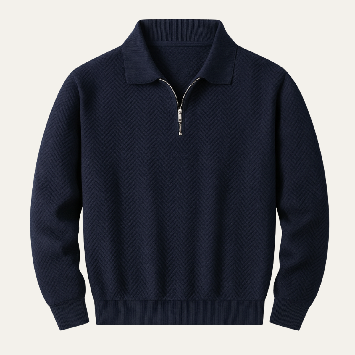 The Alicante Men’s  Textured Knit Quarter Zip Sweater with Collar