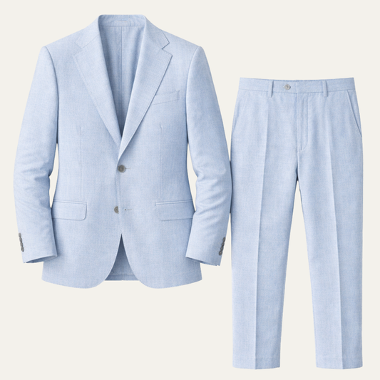 The Ashford Ridge Men’s Elegant Linen Wedding Suit – 2 Piece Single Breasted Set