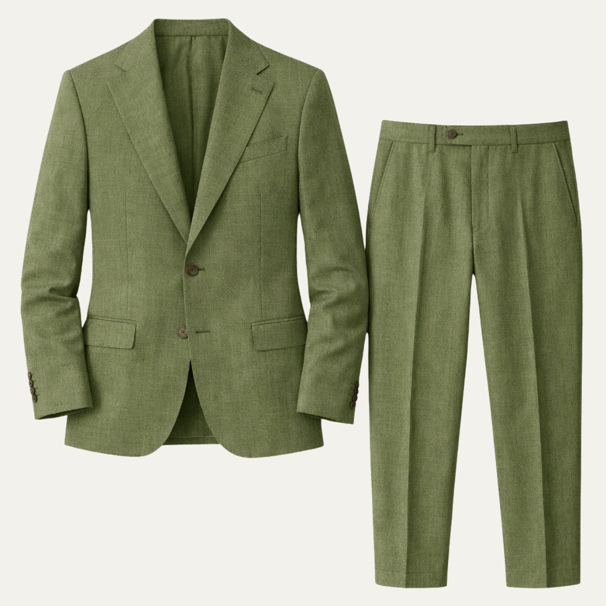 The Willowhill  Men’s Timeless Linen Wedding Suit – 2 Piece Single Breasted Set