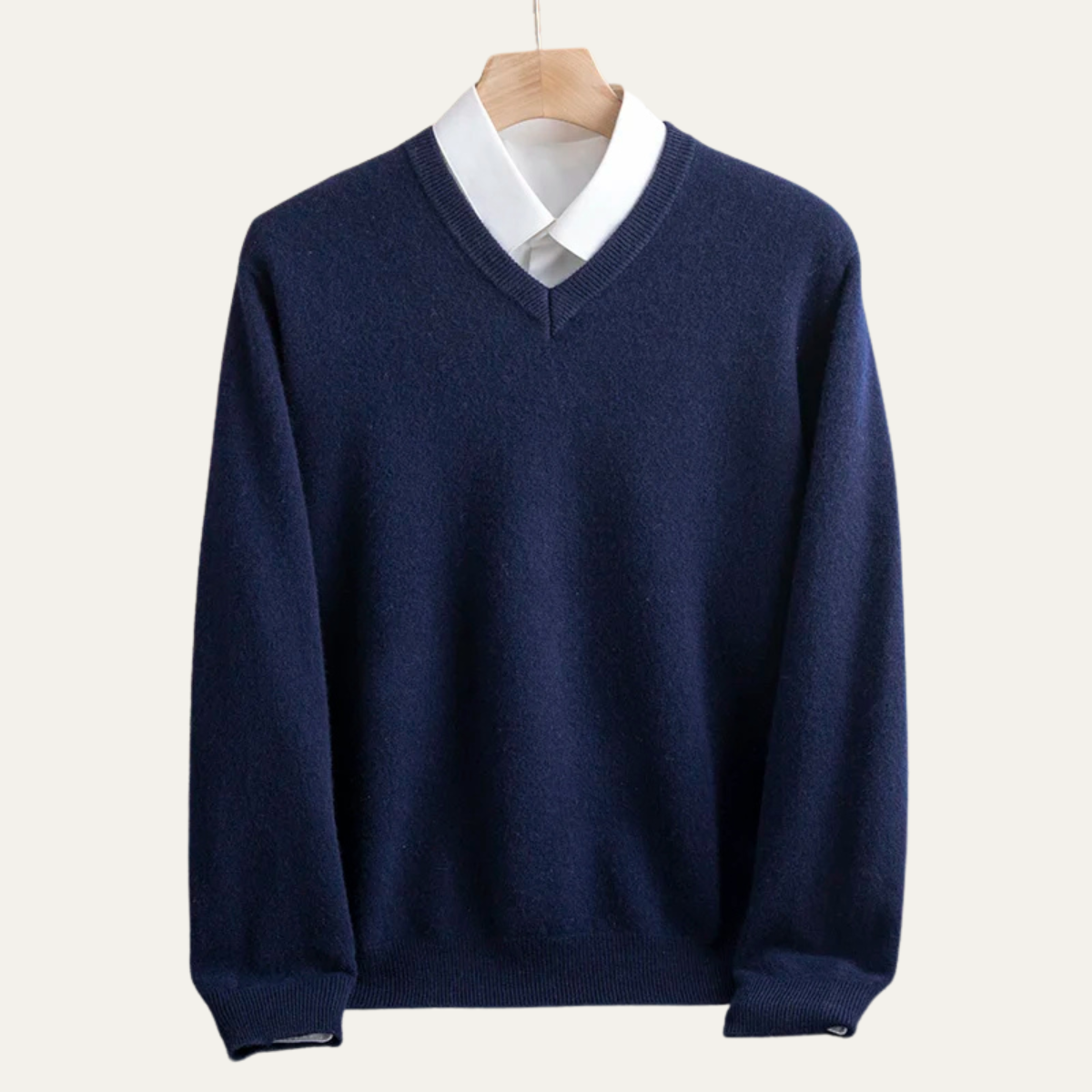 The Toledo Men’s Elegant Knit Merino Wool V Neck Sweater