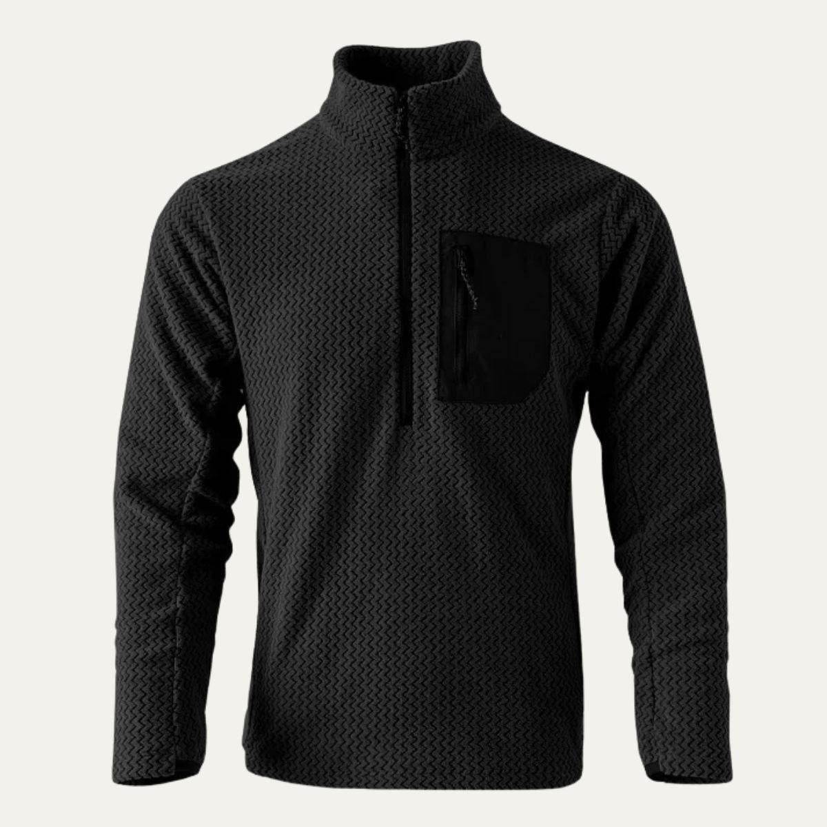 The Kingsport Men’s Thick Waffle Knit Fleece Half Zip Sweater