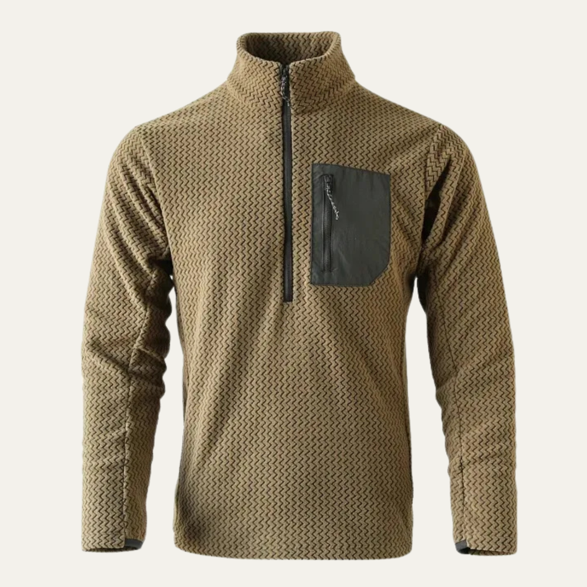 The Kingsport Men’s Thick Waffle Knit Fleece Half Zip Sweater