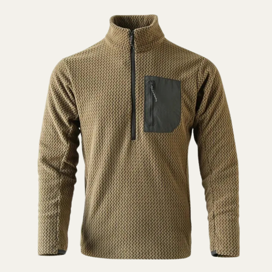 The Kingsport Men’s Thick Waffle Knit Fleece Half Zip Sweater