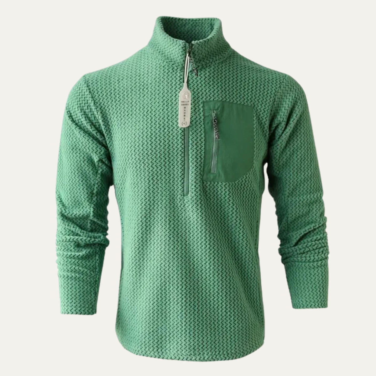 The Kingsport Men’s Thick Waffle Knit Fleece Half Zip Sweater