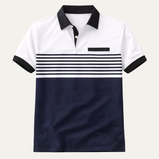 The Trento Men’s Casual Slim Fit Striped Polo Shirt