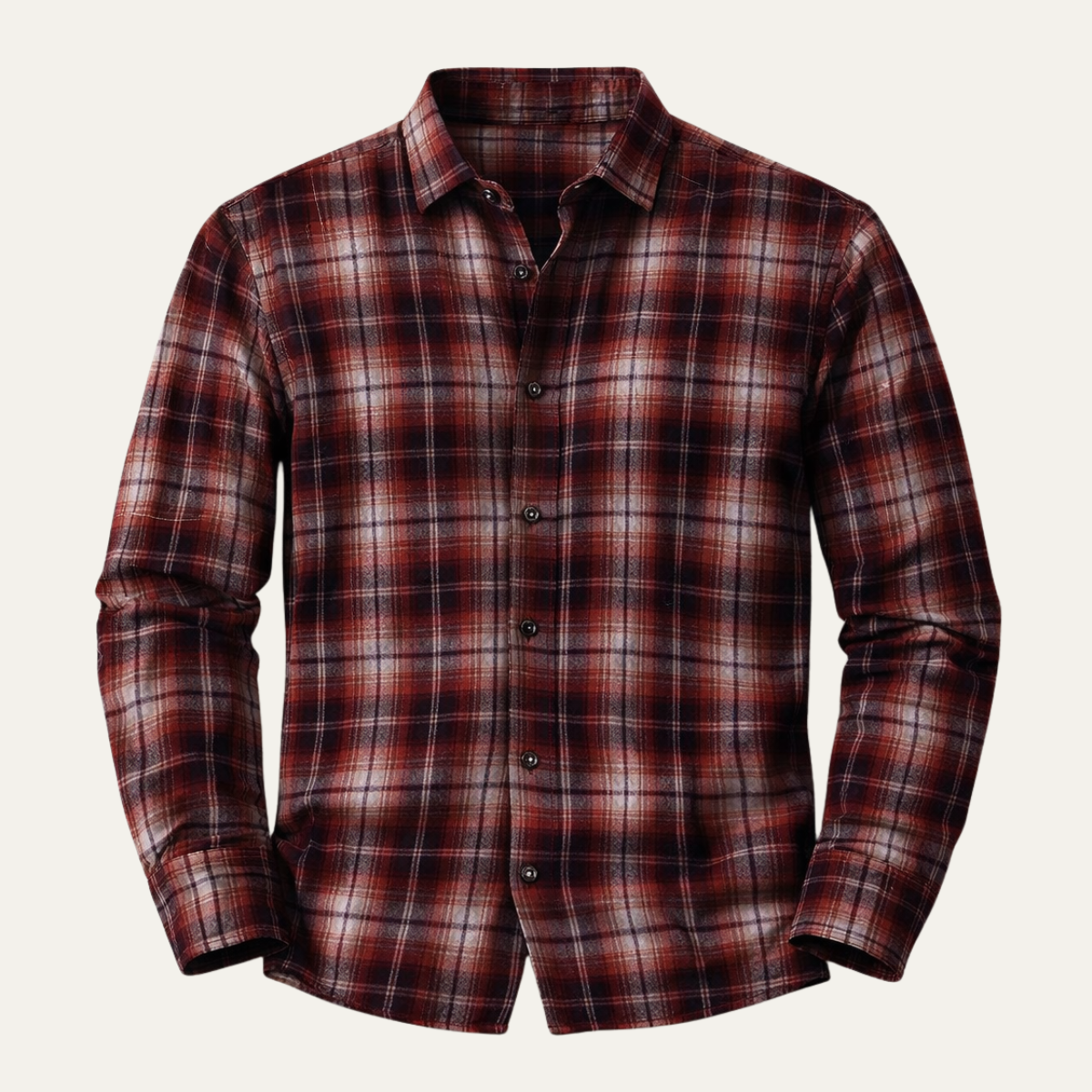 The Salerno Men’s Plaid Flannel Casual Button Down Shirt