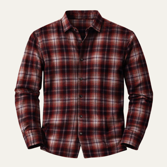 The Salerno Men’s Plaid Flannel Casual Button Down Shirt