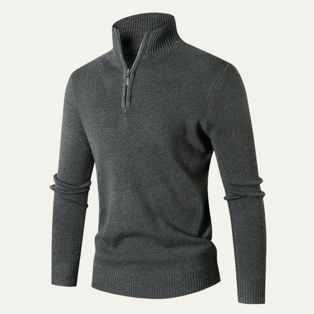 The Monza Men’s High Collar Quarter Zip Neck Knit Sweater