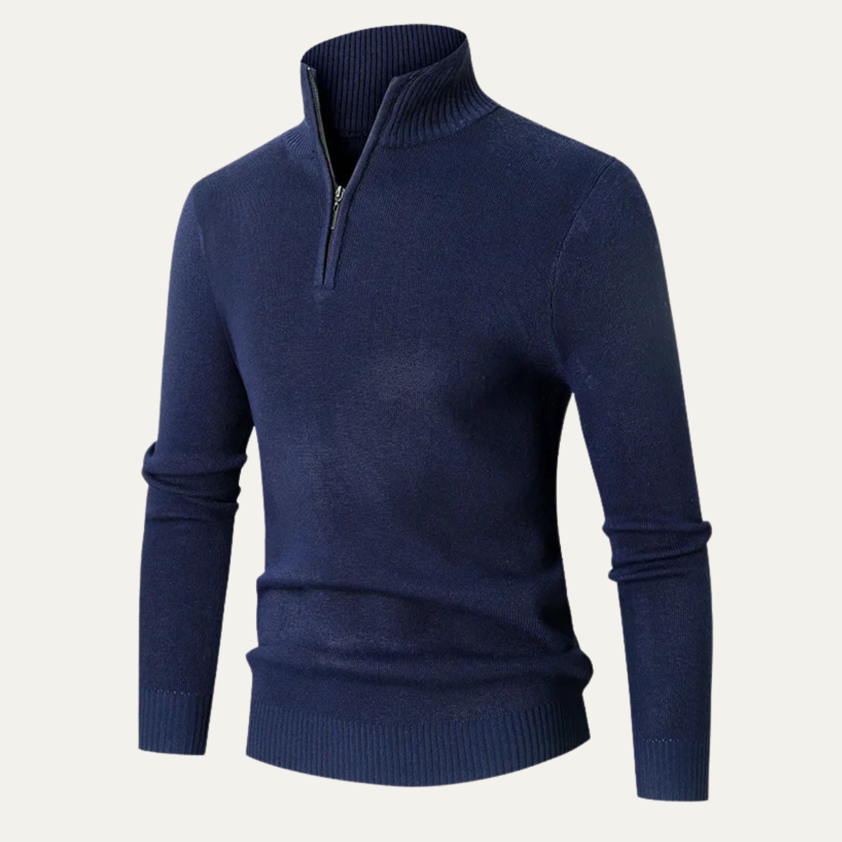 The Monza Men’s High Collar Quarter Zip Neck Knit Sweater