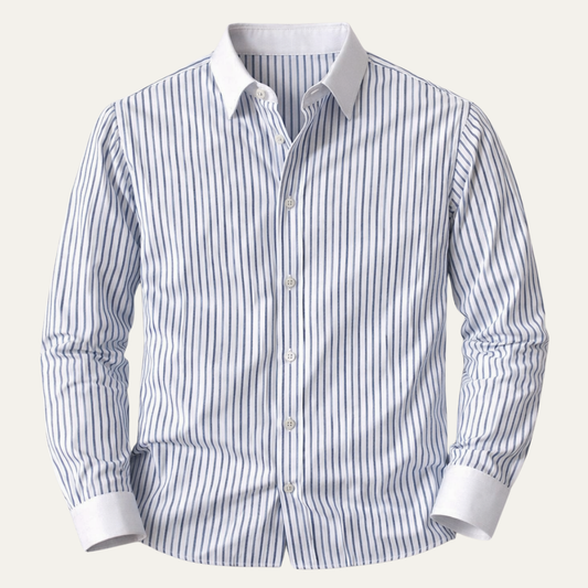The Posillipo Men’s Classic Blue Stripe Dress Formal Shirt