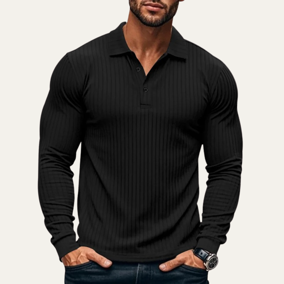 The Sorrento Men’s Ribbed Knitted Polo Shirt
