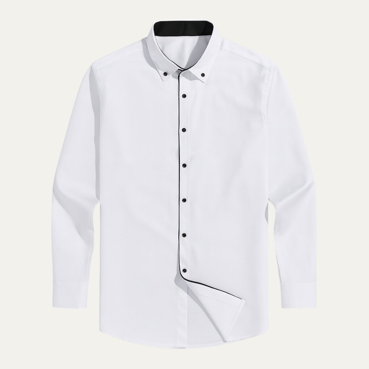 The Deauville Men’s Slim Fit White Dress Shirt – Long Sleeve Button-Up Smart Casual