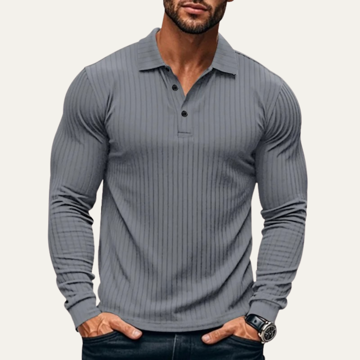 The Sorrento Men’s Ribbed Knitted Polo Shirt