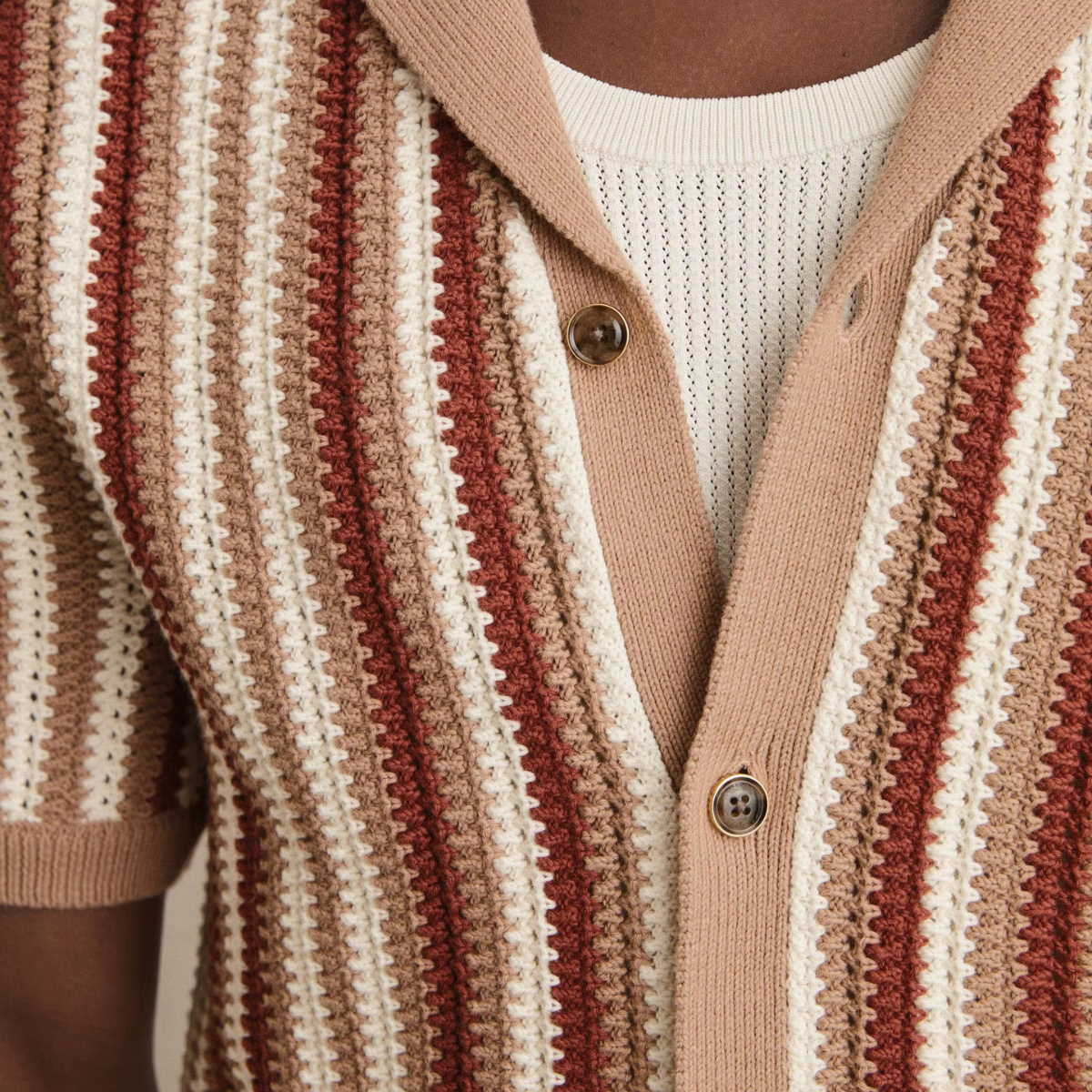 The Cedar Ridge Men’s Vintage Stripe Knit Button Up Shirt