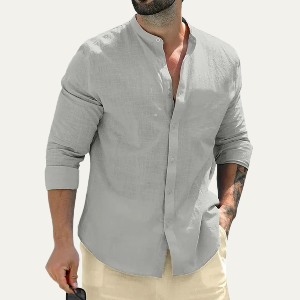 The Chesterfield Men’s Trendy Linen Button Up Shirt