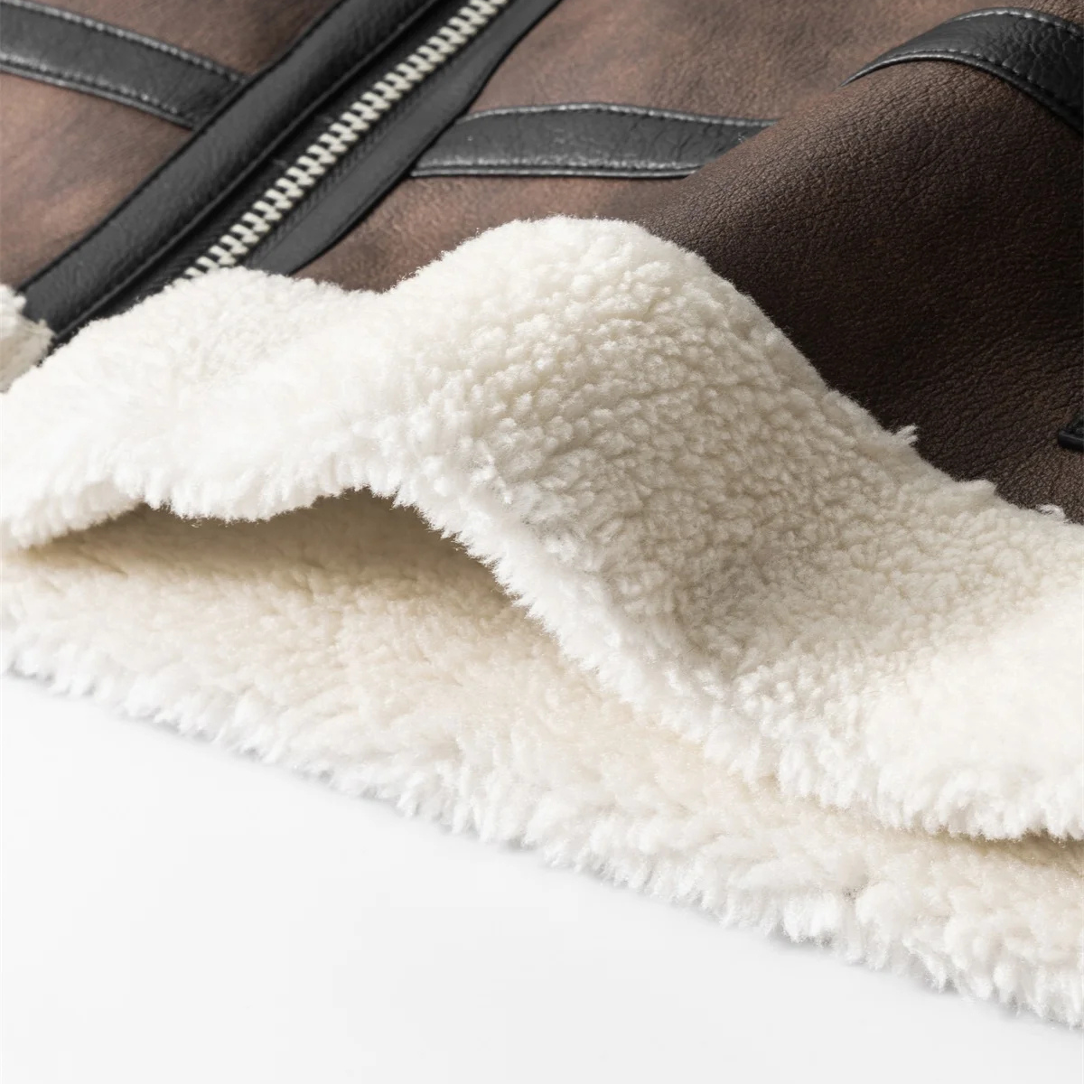 The Fairview Men’s Retro Faux Leather Jacket with Shearling Lining