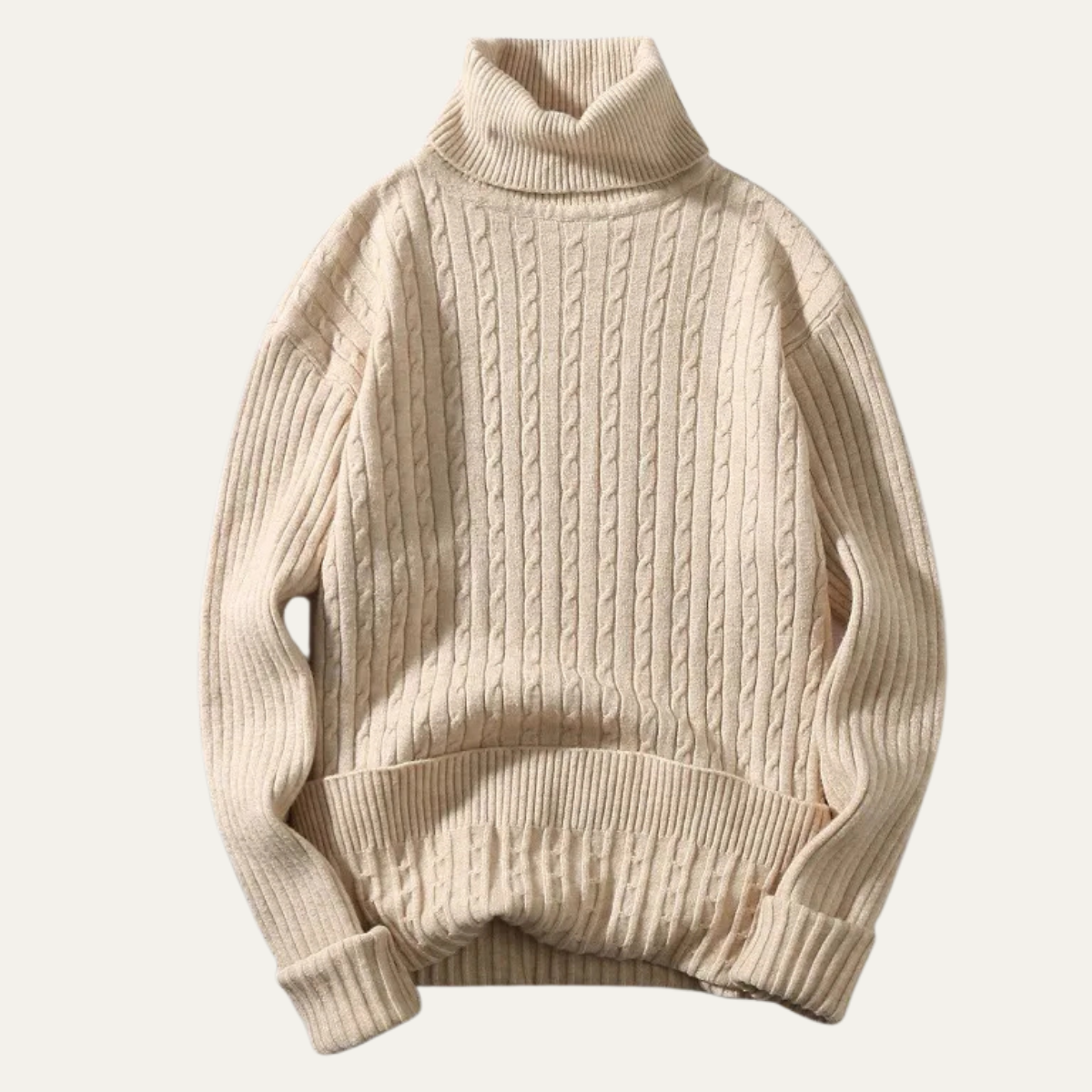 The Ashbourne Men’s Warm Cable Knit Turtleneck Sweater