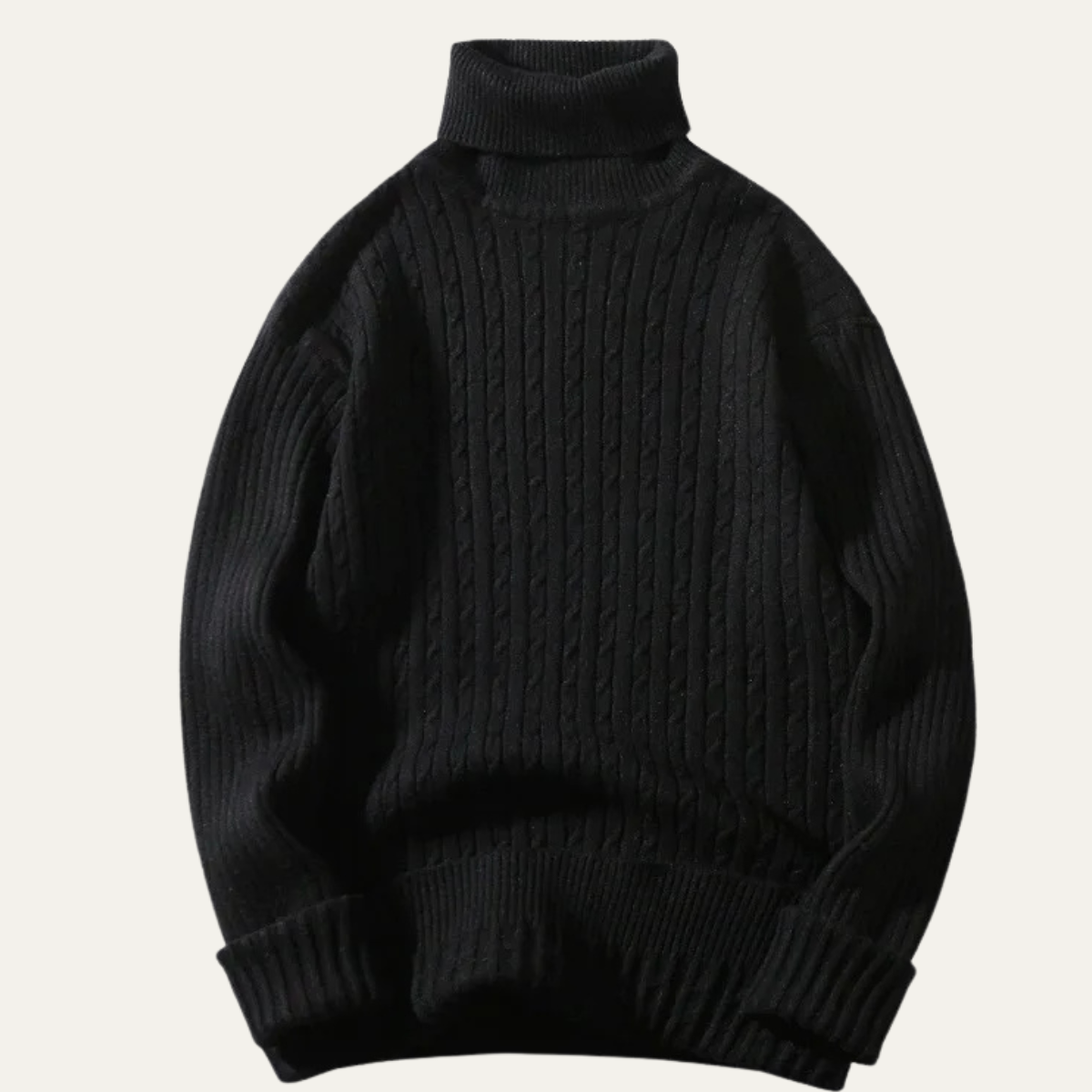 The Ashbourne Men’s Warm Cable Knit Turtleneck Sweater