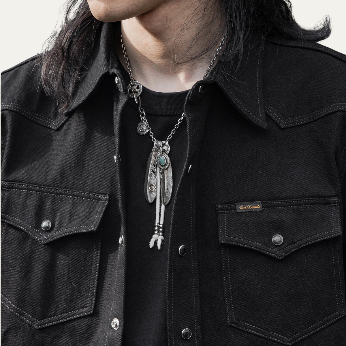 The Bologna Men’s Black Denim Streetwear Shirt
