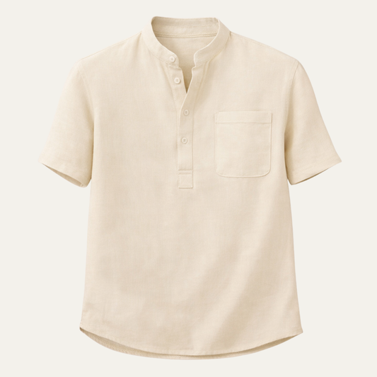 The Brookland Park Men’s Lightweight  Cotton Linen Henley T Shirt