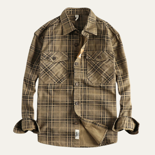 The Timbercrest Ridge Men’s Lightweight Checkered Cotton Shirt Jacket