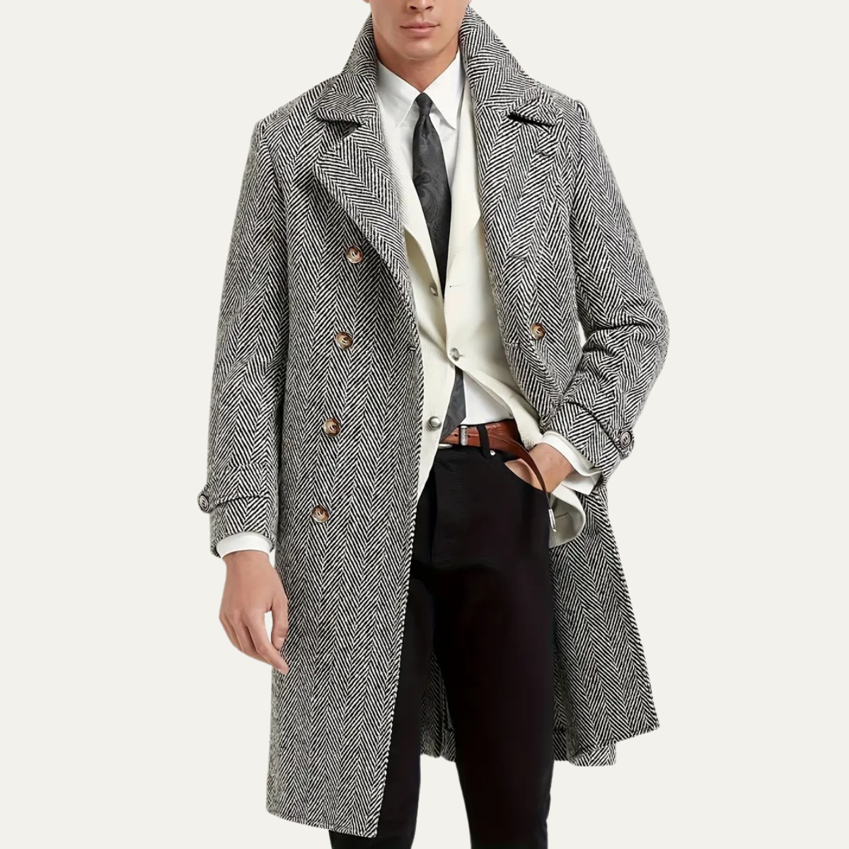 The Hadley Men's Wool Blend Double Breasted Coat