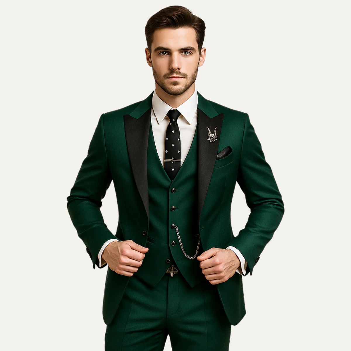 The Senigallia Men’s 3 Piece Suit Set – Blazer, Waistcoat & Trousers