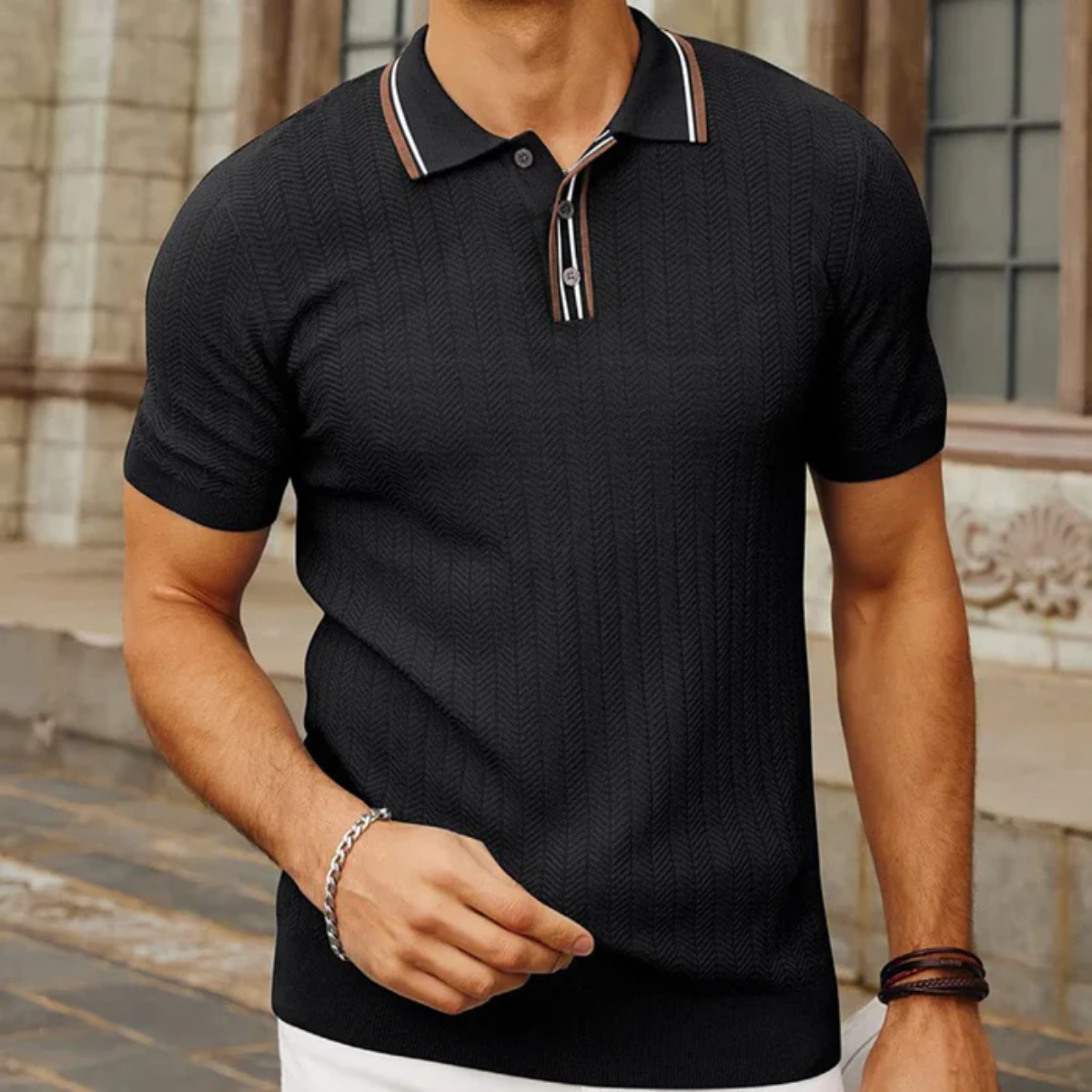 The Glenhaven Men’s Knitted Casual Fit Polo Shirt
