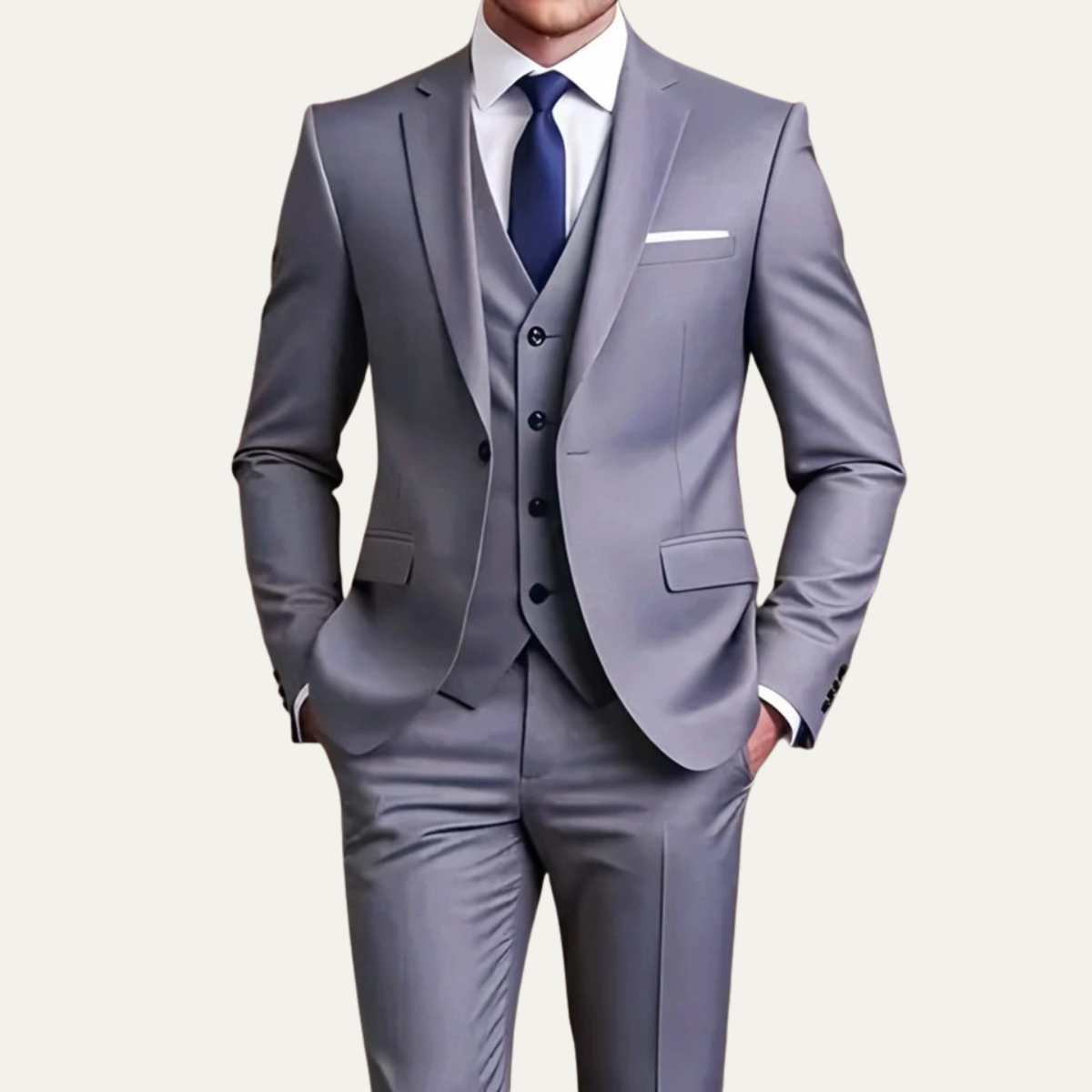The Trebbiano Men’s 3 Piece Suit – Elegant Slim Fit Formal Tuxedo Set