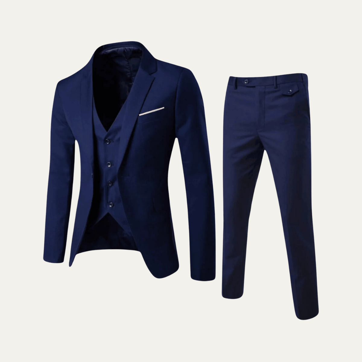 The Teramo Men’s 3 Piece Suit Set – Blazer, Waistcoat & Trousers
