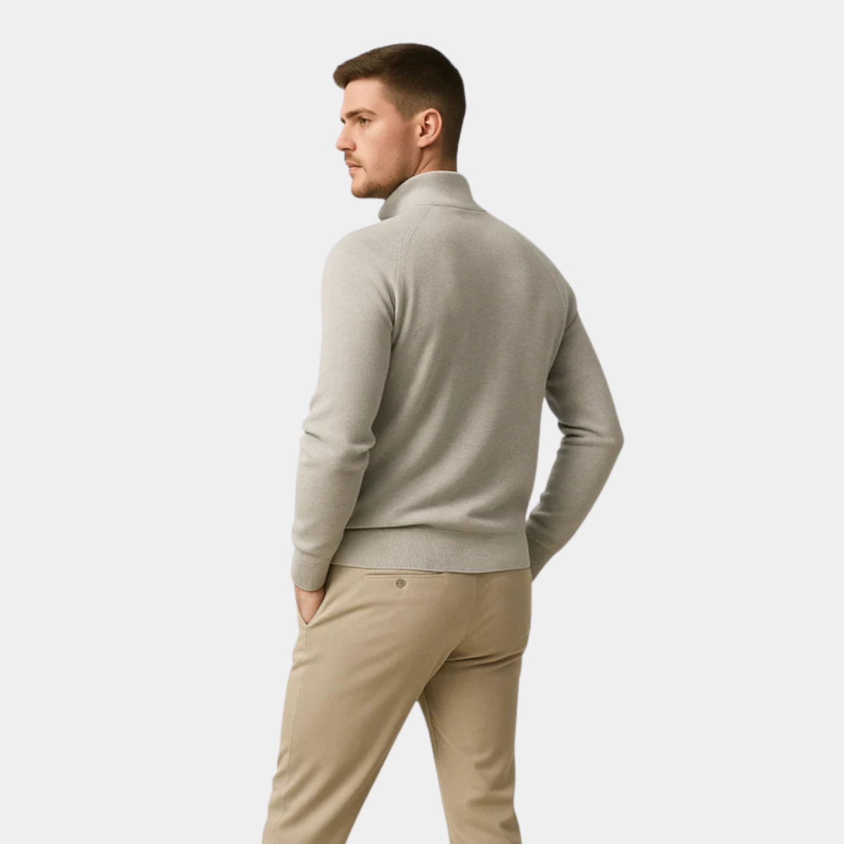 The Lignano Men’s Cotton Knit Smart Casual Quarter Zip Sweater