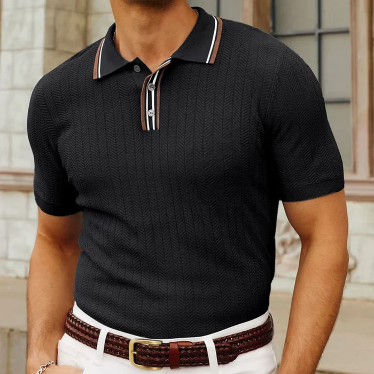 The Glenhaven Men’s Knitted Casual Fit Polo Shirt