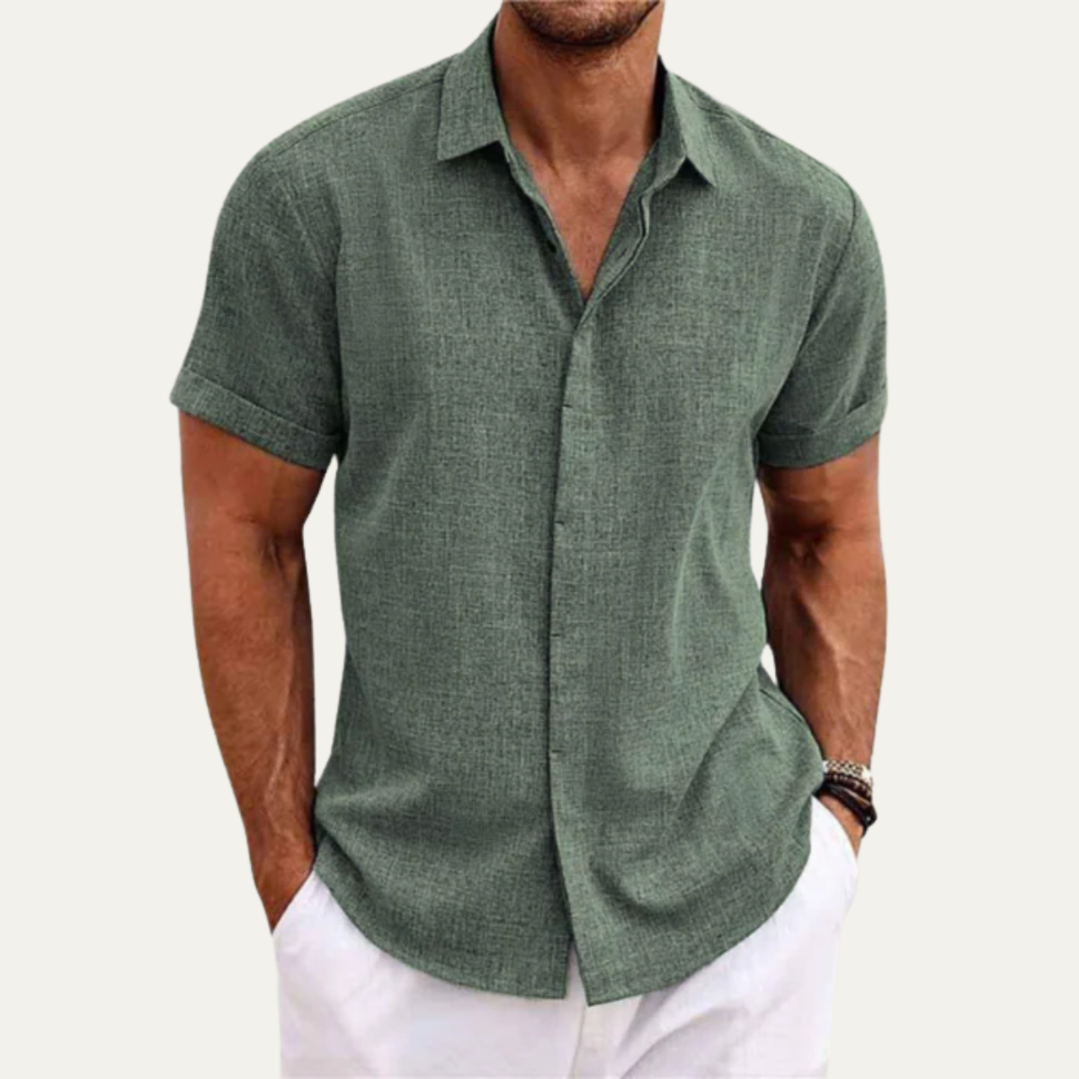 The Aldridge Men’s Lightweight Linen Button Up Summer Shirt
