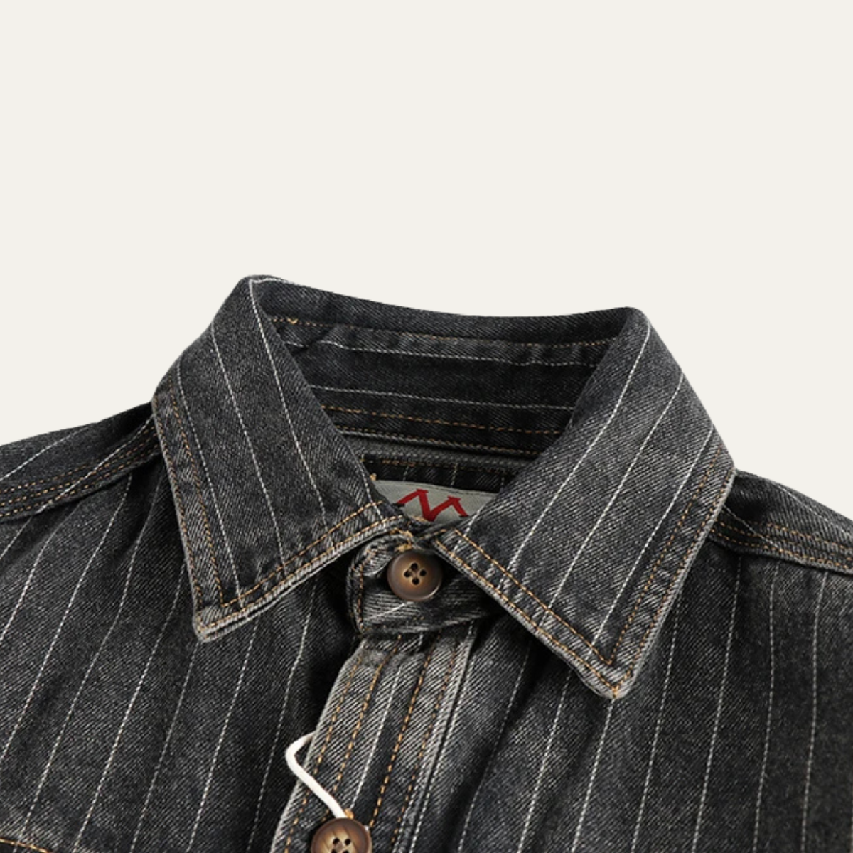 The Riverhill Men’s Retro Striped Denim Shirt Jacket