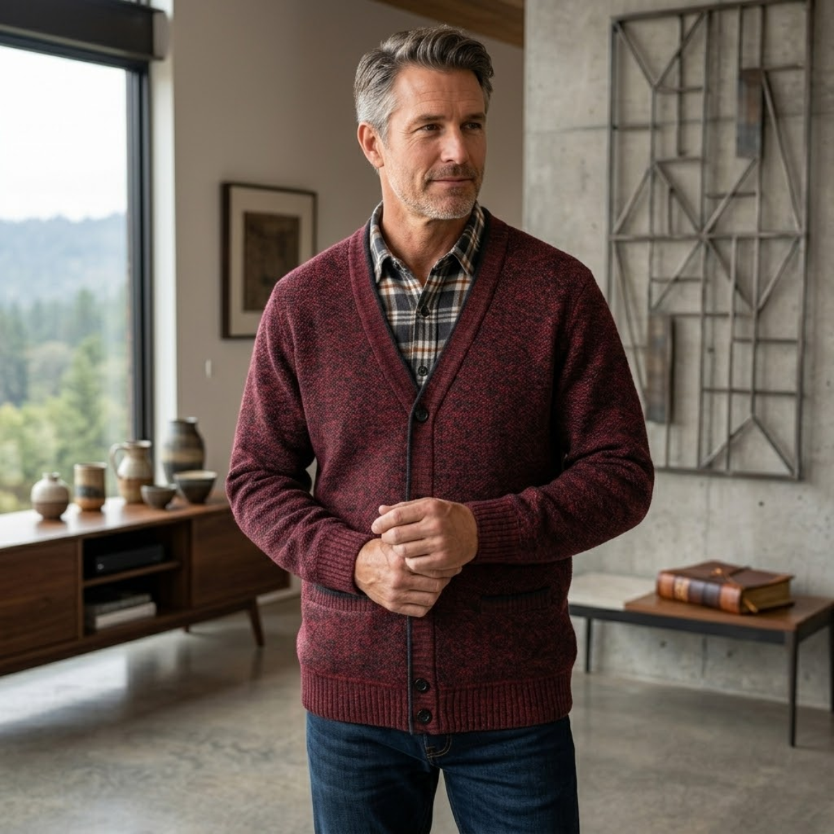 The Inverness Men's Classic Soft Knit Button Cardigan