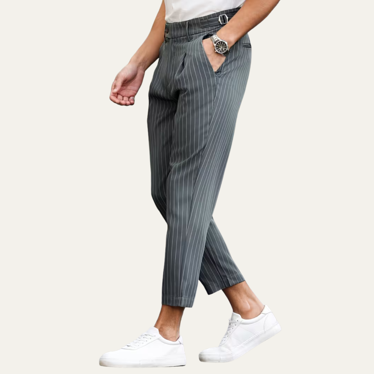 The Cullen Bay Men’s  Slim Fit  Pinstripe Pleated Dress Pants