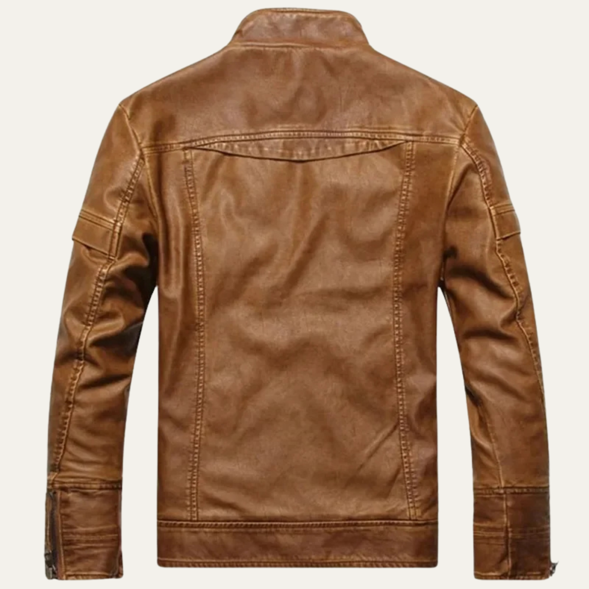 The Bevagna Men’s Classic Zip Up Leather Biker Jacket