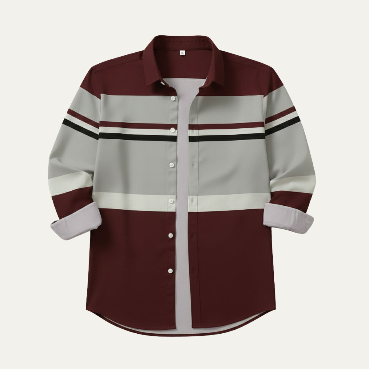 The Stonebrook Men’s Modern Color Block Striped Business Shirt