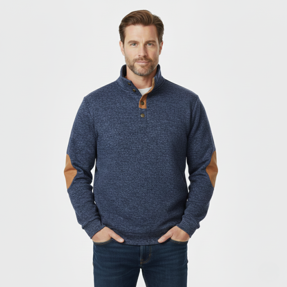 The Tarvisio Men’s Knitted Heritage Sweater with Elbow Patches