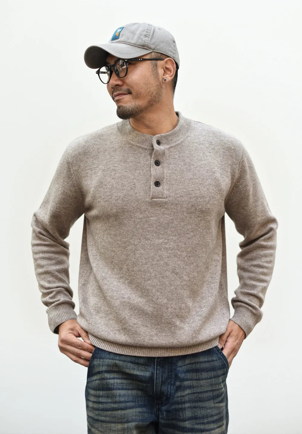 The Coronado Men’s Button Neck  Henley Knit Sweater