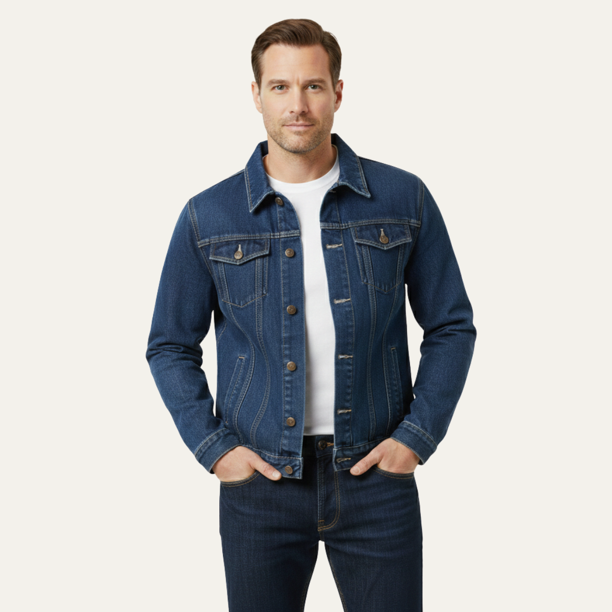 The Woodhurst Men’s Casual Vintage Slim Fit Denim Jacket