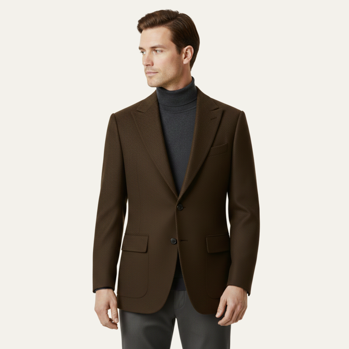 The Venice Men’s Luxury Tailored Tweed Fishbone Blazer Jacket