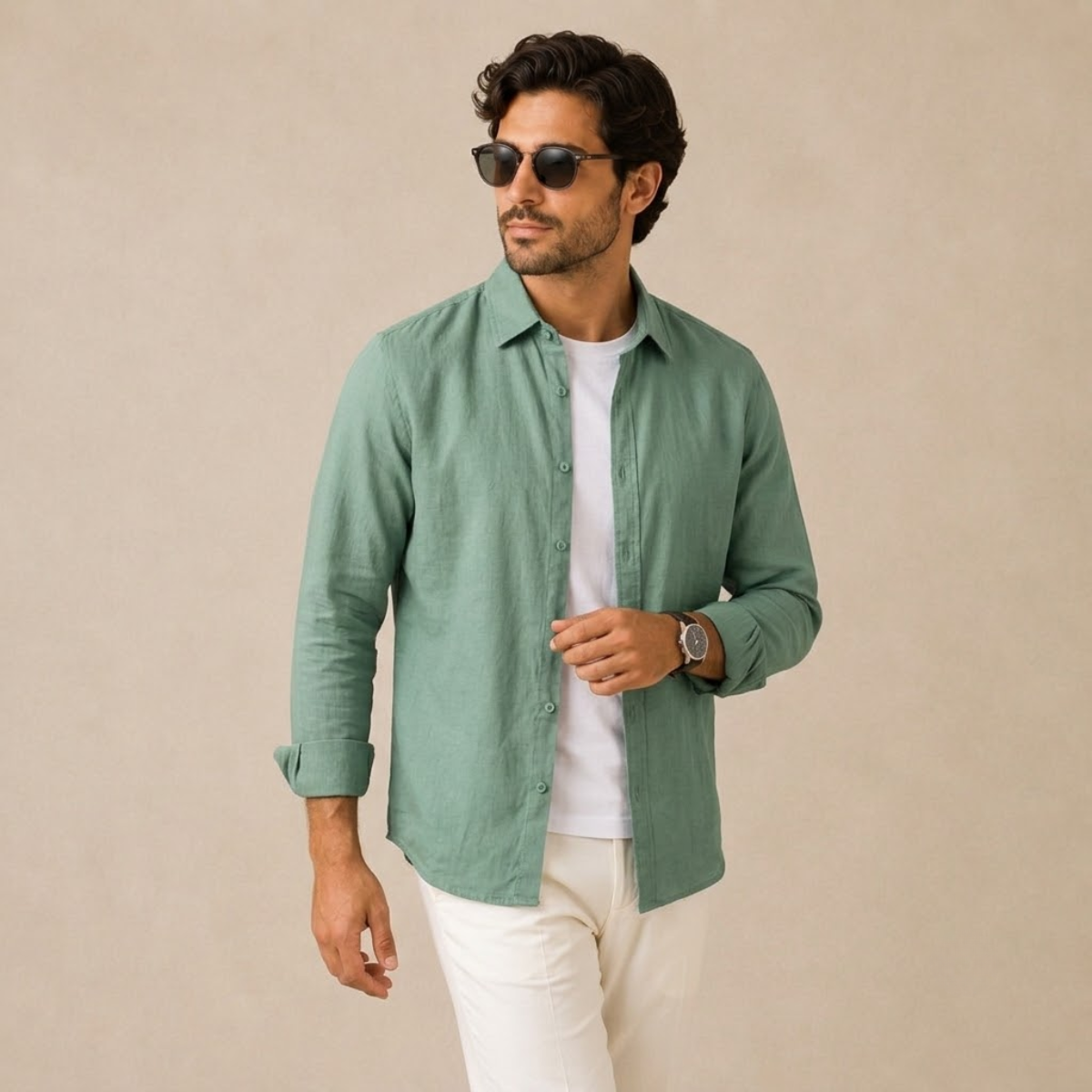 The Willowfield Men’s Summer Linen Cotton Casual Shirt