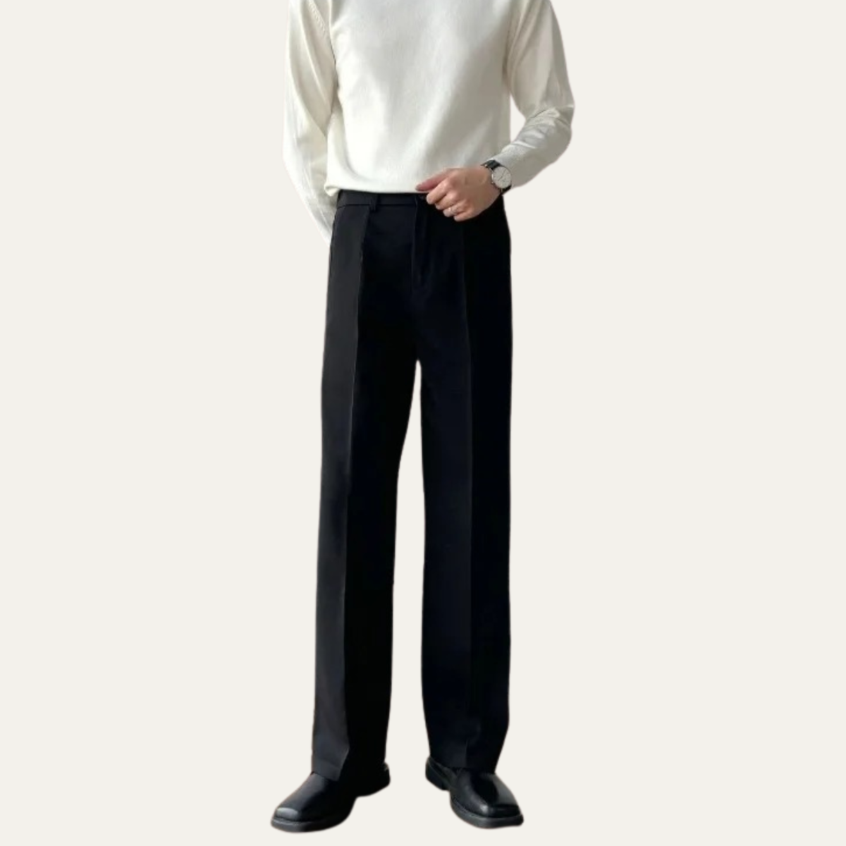 The Ridgebury Men’s Black Pleated Wide Leg Dress Pants