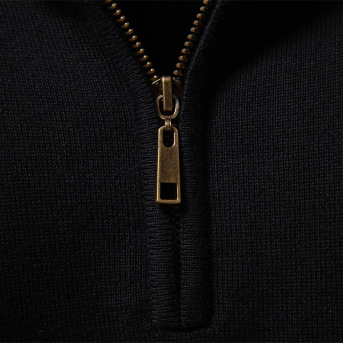 The Selva Men's Sweater Half Zip Knit Wool Blend Sweater